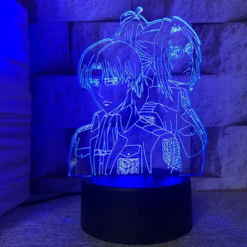 Anime japonês Ataque Titan Brinquedo Figuras da Noite do Diodo emissor de Luz de desenhos animados Garoto Quarto a Luz da Noite Titãs Ataque 3d Lâmpada do Filho Dom