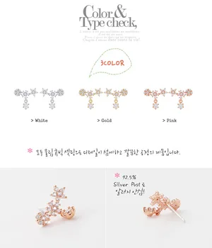 Novo Design de Jóias de Casamento de Luxo Claro Zircão Brincos Elegantes de Prata 925 flor Brincos Para Mulheres