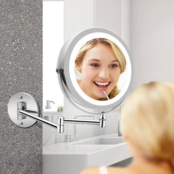 Parede de LED Espelho de casa de Banho Com LED de Quadro de Banho Grande Espelho Inteligente 10x de Ampliação Led Espelho de Maquilhagem Ajustável