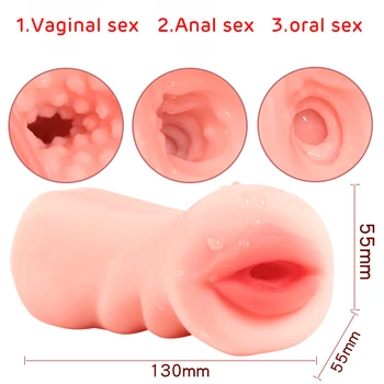 Vagina para Homens de Brinquedos Brinquedos Sexuais 4D Realista Garganta Profunda Masculino Masturbador em Silicone Vagina Artificial Boca Anal Oral Erótico 2021 Novo