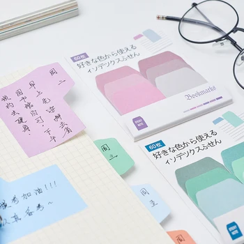 60sheets/muito Colorido Gradiente Japonês Sticky Note Memo Pad Office Planejador Adesivo Papel da Escola material de Escritório