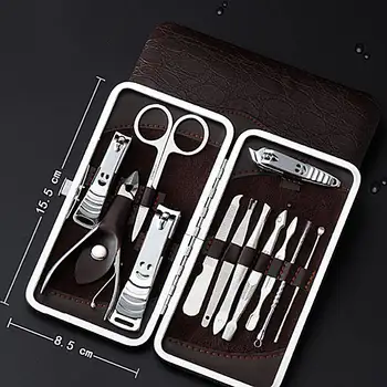 12 pcs manicure Profissional de Aço Inoxidável Unhas Tesoura Pinça Terno Conjunto de Kits jogo de Manicure Nail art kit de ferramentas