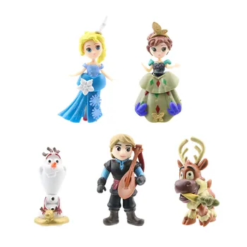5pcs/set Disney Congelados 2 Princesa de Figuras de Ação Hans Kristoff Olaf Anna Elsa Bonecos de Toy Modelo Dom Crianças