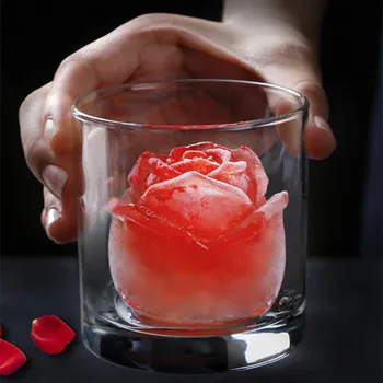 Verão 3D Flor de Rosa Cubo de Gelo Molde Stereo Rose Molde de Bolo Mousse de Silicone de Grau Alimentar Moldes de Picolé Molde