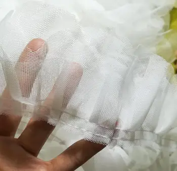 1Yard Malha de Tecido de Renda de 6,5 cm de Diy de Costura Guipure Pétala Laço Branco Laço de Fita Flor Caimento do Vestido de Casamento Decoração Roupas Artesanato PE18