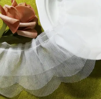 1Yard Malha de Tecido de Renda de 6,5 cm de Diy de Costura Guipure Pétala Laço Branco Laço de Fita Flor Caimento do Vestido de Casamento Decoração Roupas Artesanato PE18