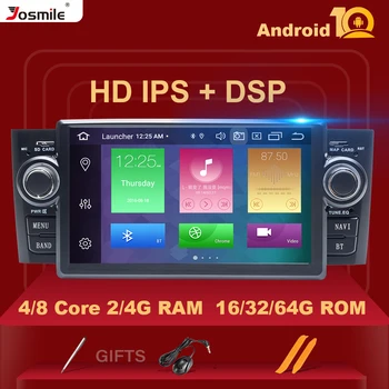 IPS DSP 8Core Ram 4GB1 din Android De 10 de Carro DVD Player multimídia Para Fiat Grande Punto Linea 2007-2012GPS Navegação radio Estéreo