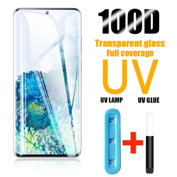 UV Líquido Total da Tampa de Vidro Temperado Para Samsung Galaxy S8 S9 S10 S20 Plus Protetor de Tela Para Samsung Nota 20 Ultra 9 10 8 Glas