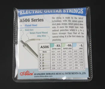10 Pack Alice A506 Elétrico de Cordas de Guitarra Acessórios de Aço Revestida do Núcleo da Liga de Níquel Ferida A506XL A506SL A506L