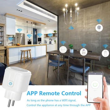 UE Plug wi-Fi sem Fios Smart Plug Controlo de Voz e de Saída Temporizador de Tomada de Cena Inteligente Trabalhar Com Alexa Google Casa Inteligente Casa Inteligente Vida