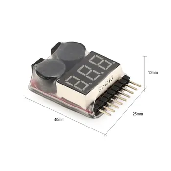 A Tensão da bateria Indicador Verificador Testador 1-6s RC 1S-6S LED de Baixa Tensão Campainha de Alarme Bateria de Lipo Testador teste de 2,8 V V -25.2