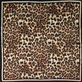 Alta qualidade Pura Lenço de Seda Mulheres Lenço de estampa de Leopardo de Cabelo Feminino Lenço de Mulheres Naturais de Seda Praça Cabeça Cabeça Lenço de Pescoço