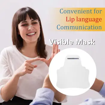 Adulto Unisex Idioma do Lip Transparente Máscaras Clip-on Nariz Máscara Anti-escarro à prova de salpicos de Esportes Respirador, Máscara facial Respirável