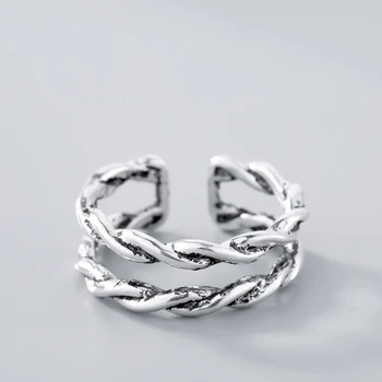 Duas Linha de Anel Simples Acessórios de Jóias Artesanais moda Vintage Anéis de Mulheres Anéis Antigos Bague