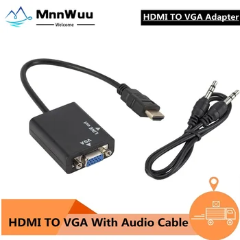 HDMI para VGA Cabo Adaptador Macho Para HDMI Fêmea PARA Conversor de VGA Adaptador de 1080P Digital para Analógico de Áudio de Vídeo Para Tablet