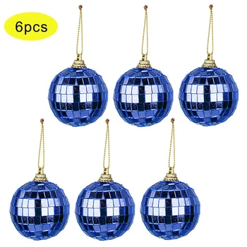 6 Pcs Mirror Ball 5cm Vidro Reflexivo Bola de Giro Colorido Lob Decoração da Árvore de Natal Disco Party Ornamentos