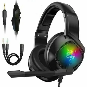 3,5 mm Fones de ouvido de Jogos para PC Portátil Gaming Headset Microfone de Luz RGB 3D de Som Surround para Auscultadores Para a Nintendo Mudar PS4 Xbox Um