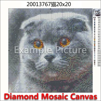 5D bordado de Diamante Cartoon árvore Cheia de Diamante Redondo mosaico animal cavalo Completo a Praça do Diamante pintura, ponto Cruz colorido gato