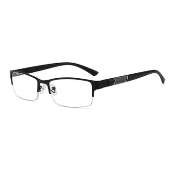 Dioptria +0 +1.0 +1.5 +2.0 +2.5 +3.0 +3.5 +4.0 Homens de Negócios Óculos de Leitura Moda Retrô Meia-quadro de Presbiopia Óculos