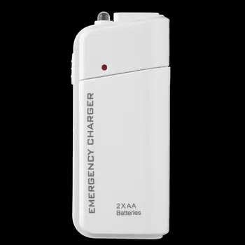 Universal USB Portátil de Emergência 2 AA Extensor de Bateria do Carregador de Alimentação de Banco de Abastecimento de Caixa Para o iPhone, Telefone Móvel, MP3, MP4 Branco