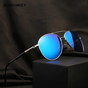 O novo Luxo Homens das Mulheres de Óculos de sol Polarizados Marca de Designer de Condução de Óculos de Sol Para Homens Mulheres Piloto Vintage em Tons Masculinos UV400