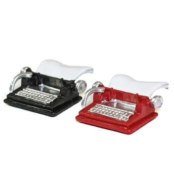 1/12 Casa de bonecas em Miniatura Acessórios Mini máquina de escrever Modelo de Brinquedos para a Casa de Boneca da Decoração ob11