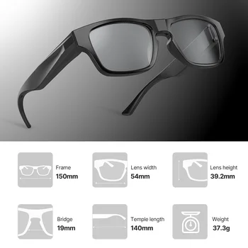 1080P HD Mini Câmera Smart Óculos com Botão de Toque, de Condução de Bicicleta Gravador de Vídeo DVR Óculos Filmadora