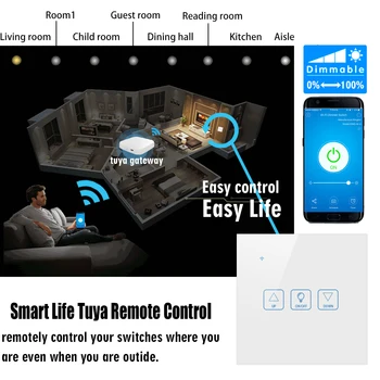 Zigbee Smart Dimmer de Luz, Interruptor do Toque,Controle de APLICATIVO Interruptor Dimmer,Compatível com Alexa Inicial do Google , NÓS UE Padrão reino UNIDO