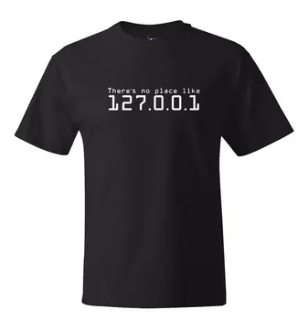 Não há Lugar Como 127.0.0.1 Casa T-Shirt Legal Linux Geek de Computador de Rede 2019 Nova Moda O Pescoço Slim Fit Tops, T-shirt