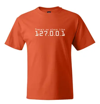 Não há Lugar Como 127.0.0.1 Casa T-Shirt Legal Linux Geek de Computador de Rede 2019 Nova Moda O Pescoço Slim Fit Tops, T-shirt