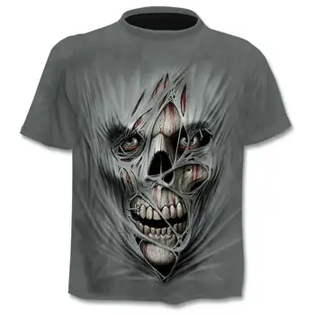 2020 Novo Drop Ship 3d Impresso T -Shirt dos Homens 'S Mulheres 'S Camiseta Estilo Punk Superior Tees Crânio T-Shirt Gótico Tshirt Asiático Tamanho 6xl Ginásio