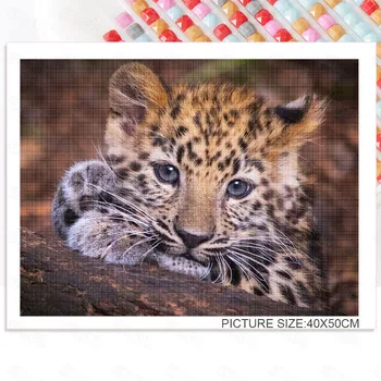 Diy Diamante Pintura Animais Do Mundo Selvagem Protegida Animais Leopard Moderna Sala De Estar Decoração Pintura Pendurada Pintura