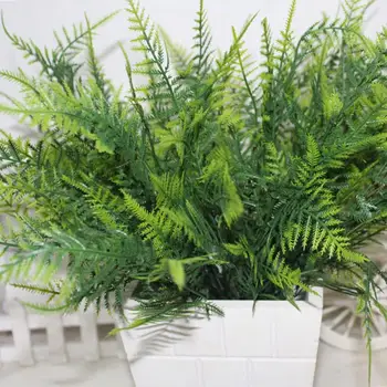 7 Hastes Artificial Espargos Samambaia Grama Alta Qualidade Arbusto De Flores Home Office Plástico Verde Planta Decorativa Para Home Office Quente