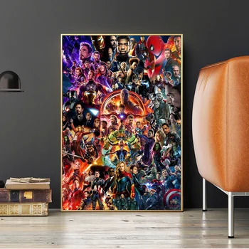 Marvel Avengers Assemble Coleção De Filmes De Super-Heróis De Pôsteres E Impressões Do Homem De Ferro, Thor, Hulk Arte De Parede De Lona Da Pintura A Decoração