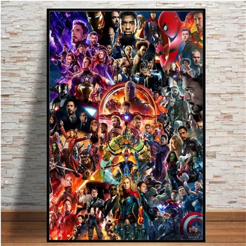 Marvel Avengers Assemble Coleção De Filmes De Super-Heróis De Pôsteres E Impressões Do Homem De Ferro, Thor, Hulk Arte De Parede De Lona Da Pintura A Decoração