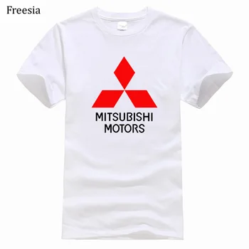 Homens de Manga Curta Mitsubishi Motors Logotipo Casual T-Shirt dos Homens de Cor Sólida Algodão Tee Moda Hip Hop Harajuku Roupas masculinas