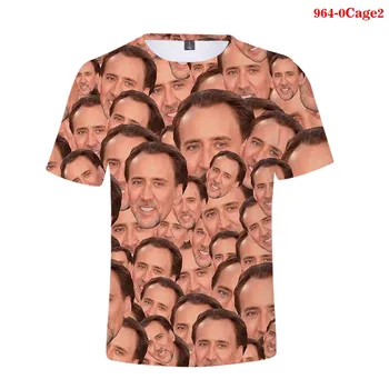 Diretor famoso Ator Nicolas Cage 3D Camiseta Funny T-shirt de grandes dimensões T-Shirt para Homens e Mulheres T-merdas Gráfico Camisetas Goth Tops