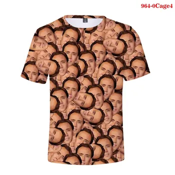 Diretor famoso Ator Nicolas Cage 3D Camiseta Funny T-shirt de grandes dimensões T-Shirt para Homens e Mulheres T-merdas Gráfico Camisetas Goth Tops