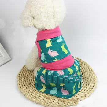 Verão Cão Bonito Vestidos para Pequenos Cães Chihuahua de Impressão Vestido de Saia Cachorro Gato Princesa Roupas de Vestuário Vestidos Para Perritas