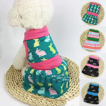 Verão Cão Bonito Vestidos para Pequenos Cães Chihuahua de Impressão Vestido de Saia Cachorro Gato Princesa Roupas de Vestuário Vestidos Para Perritas