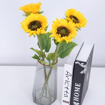 Produto novo 1pcs 46cm de Girassol Flor Artificial, Usado Em Hotel Casamento Restaurante Falso Flor DIY Coroa de flores Recados de Suprimentos