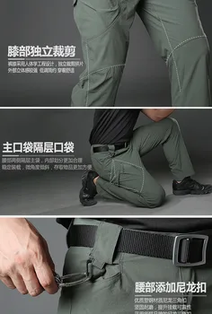 IX9 S-5XL Táticas Militares Carga Calças de combate multi-bolsos Militar do Exército Calças dos homens Flexível de algodão, calças