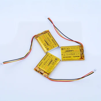 3pcs/Monte 3,7 V 470mAh bateria Recarregável do li-Polímero Bateria Para Transcender DrivePro 100 mp3 DVR GPS headephone 582535 602535 caram m1