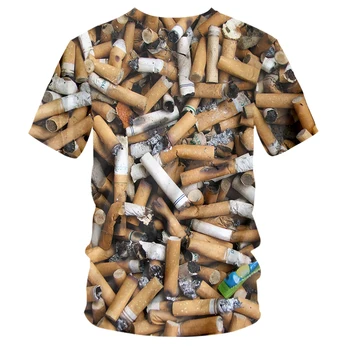 CJLM 3D Cigarro Tshirt Homens Interessantes com decote em V T-shirt Fashion Tees de Pescoço de V Fumaça Streetwear Verão de Tamanho Grande Dropship