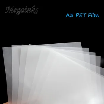 A3 digital de impressão jato de tinta filme 75U espessura transparente Adesiva Dupla Face transferência de Filme DTF Filme impressão de fusão a Quente em pó