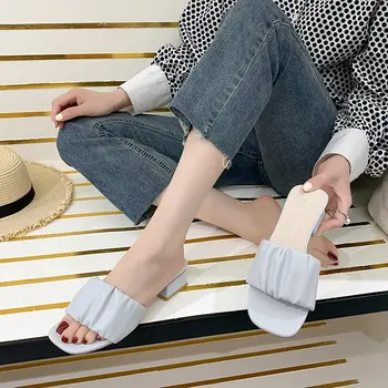 Moda Saltos Chinelos Mulheres 2021 Sapatos De Verão Ao Ar Livre Feminino De Dedo Do Pé Aberto Slides Chinelos De Quarto Plataforma Sapatos De Mulher Chinelos De Quarto