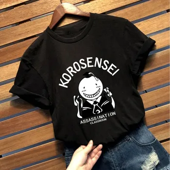Assassinato Em Sala De Aula Korosensei Anime Camiseta Casual Kawaii Mulheres Tees