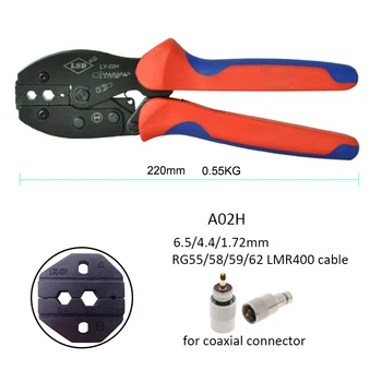 RG316 RG55 RG58 RG59 RG11 alicate de Crimpagem conectores coaxiais ferramenta de crimpagem de cabos de fibra ótica de cravação