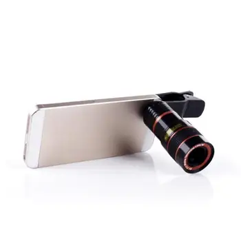 Universal 8x 12x de Telefone Móvel Para Smartphone Câmera Lente HD Telescópio Óptico da Lente de Zoom Clipe de Lentes Para Samsung Huawei Xiaomi