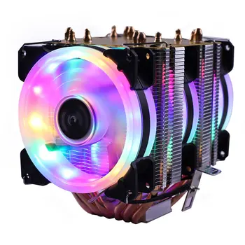 RGB Cooler Radiador Cor Luz Silenciosa PWM 130W TDP Para a Intel 1150 1155 1156 1366 2011 X79 X99 AM2 AM3 AM4 Ventilador